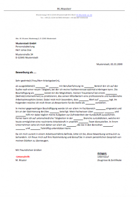 Bewerbungsvorlage 1 | MeineBewerbung.net