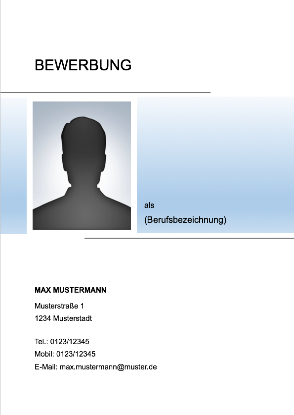 Bewerbung Deckblatt Meinebewerbung Net