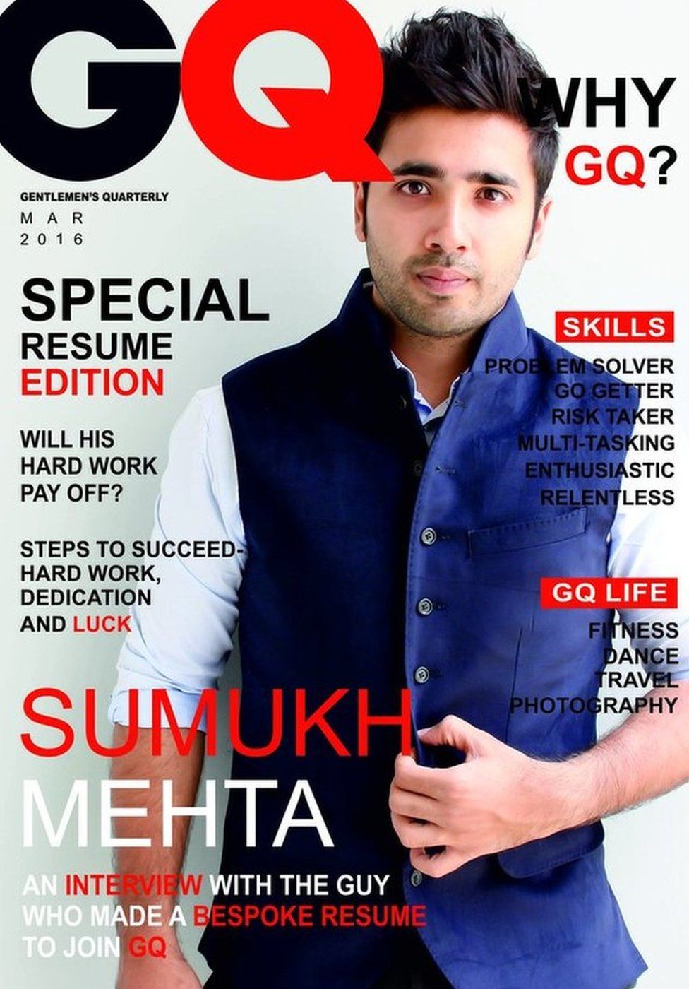 Lebenslauf im Look des GQ Magazins eingeschickt – Job bekommen!