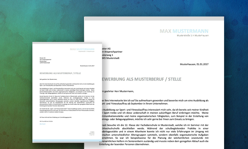 Bewerbungsschreiben Muster Design Meinebewerbung Net